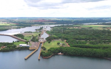 Vista aérea do canal de Nova Avanhandava