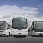 Cinco ônibus da linha Mercedes-Benz