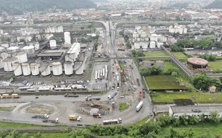 Obras na Alemoa alteram acesso rodoviário ao Porto de Santos
